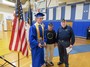 Adjutant, Ken Knight and Former Commander, Ed McCloskey present Finneaus with the plaque that accompanied the cash award.